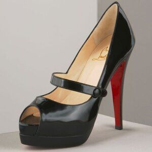 Christian Louboutin No Bars Mary Jane Platform Peep Toe Shoes size EU 40 / US 10